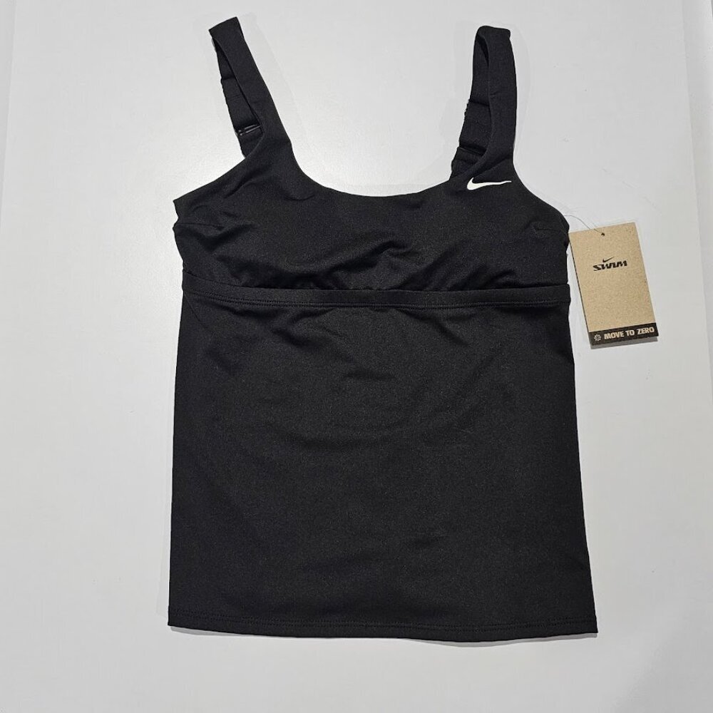 Nike  Essential Scoop Neck Tankini Swim Top Black XS - Picture 5 of 9